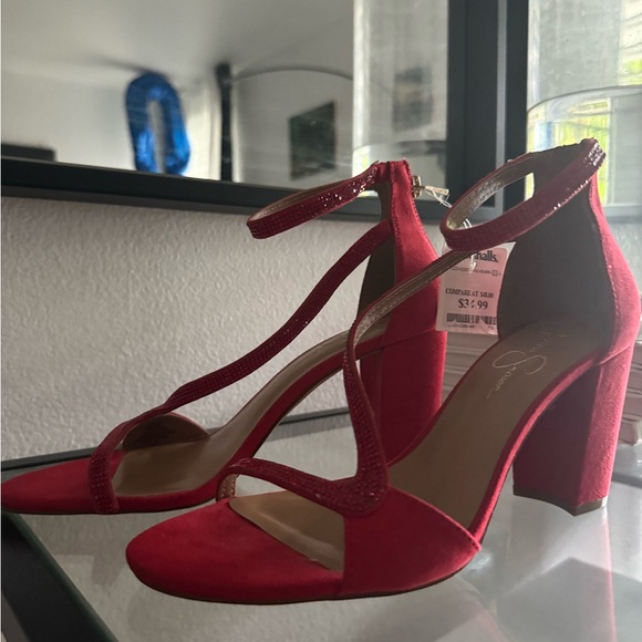 Red High Heels Jessica Simpson New - Picture 2 of 9